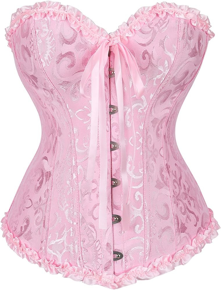 Zhitunemi Renaissance Corset Tops For Women: White Corsets Plus Size Halloween Costumes - Ren Fai... | Amazon (US)