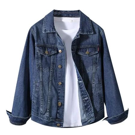 ASEIDFNSA Work Jacket Double Layer Winter Coat Male Autumn And Winter Single Button Casual Lapel Lon | Walmart (US)