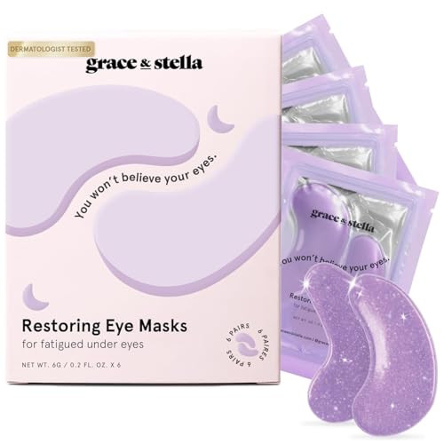 grace & stella Under Eye Patches for Puffy Eyes and Dark Circles (Retinol, 6 Pairs) Restoring Gel Under Eye Masks with Hyaluronic Acid - Vegan Cruelty-Free Skincare Birthday Gifts for Women | Amazon (US)