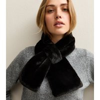 Black Faux Fur Neck Scarf New Look | New Look (UK)