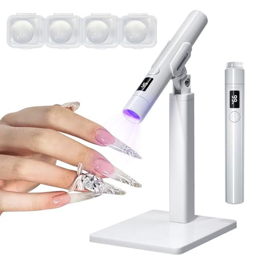 Mini UV Light for Gel Nails: Rechargeable Handheld UV Nail Lamp, Flash Cure Light for Gel x Nails LED Nail Lamp with Magnetic Stand, Fast Curing, Suitable for Home Manicure and Nail Salon | Amazon (US)