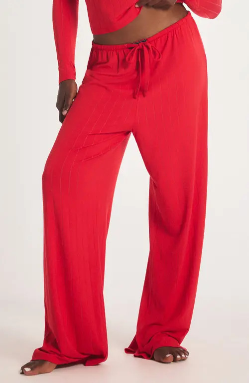 SAVAGE X FENTY Sleek Stitch Sleep Pants in Timeless Red at Nordstrom, Size 1X | Nordstrom