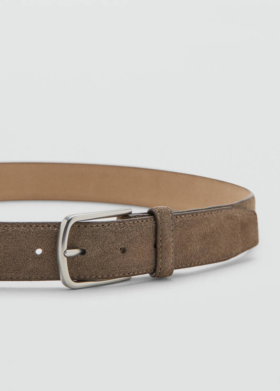 Beige nappa leather belt
