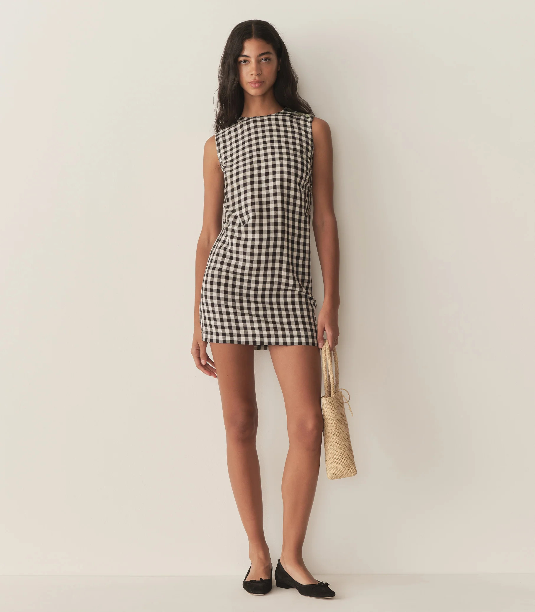 Coralie Dress - Black Marilyn Gingham | DÔEN | DOEN