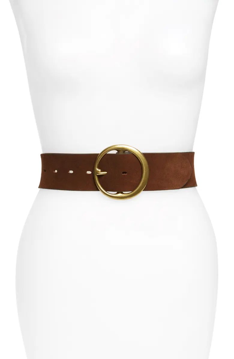 Treasure & Bond Round Buckle Suede Belt | Nordstrom