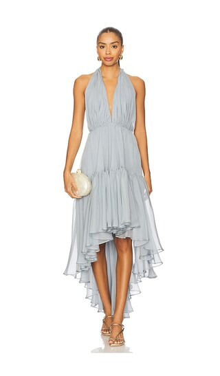 Bardot x REVOLVE Leona High Low Ruffle Dress in Baby Blue. - size 12 | Revolve Clothing (Global)