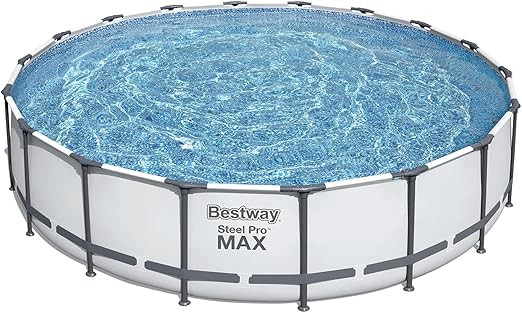 Bestway Steel Pro MAX 18 Foot x 48 Inch Round Metal Frame Above Ground Outdoor Swimming Pool Set ... | Amazon (US)