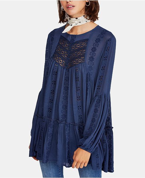 Free People Kiss Kiss Embroidered Lace Tunic & Reviews - Tops - Women - Macy's | Macys (US)