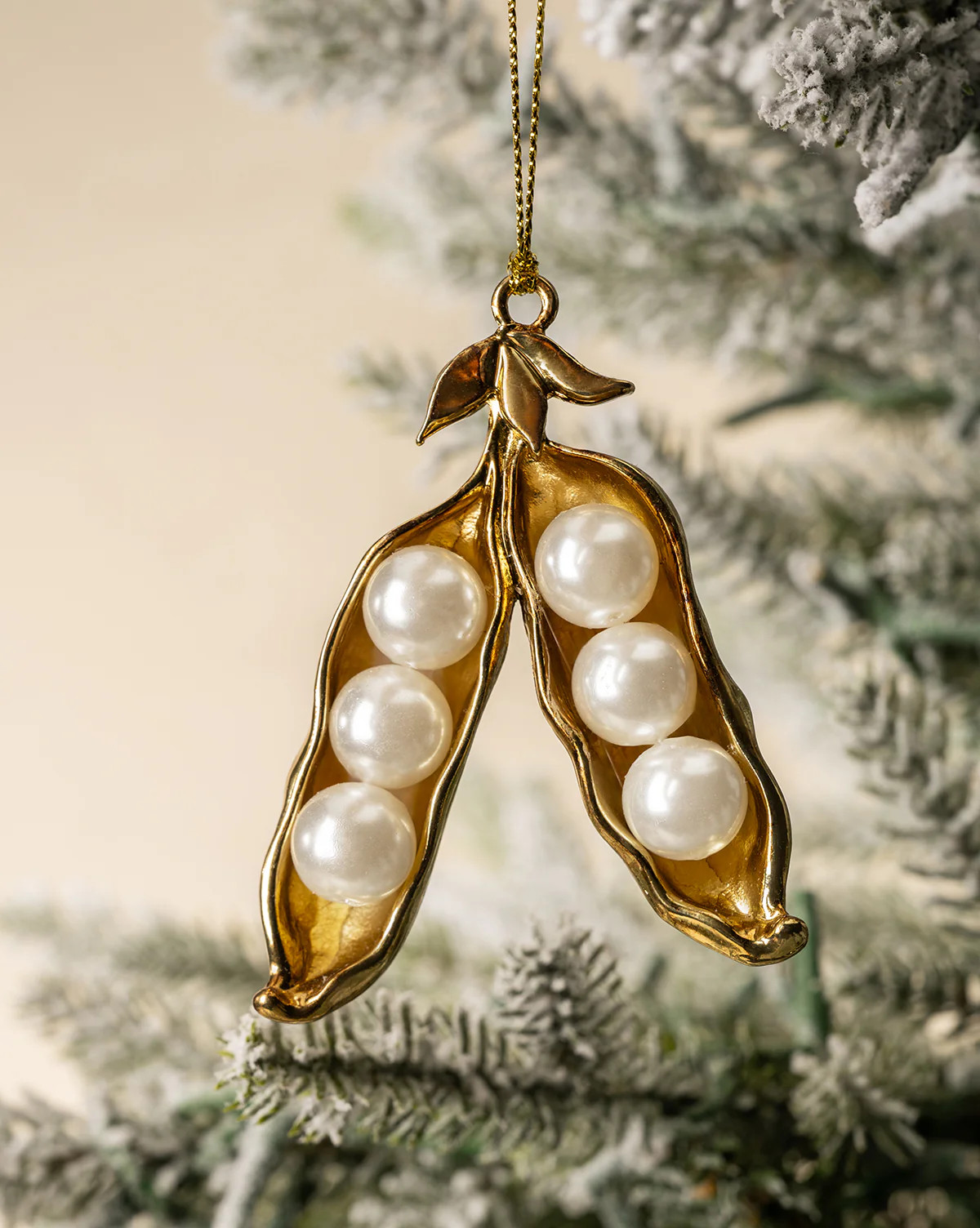 Faux Pearl Pea Pod Ornament | McGee & Co. (US)