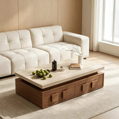 Rectangle Living Room Slate Storage Coffee Table | Wayfair North America