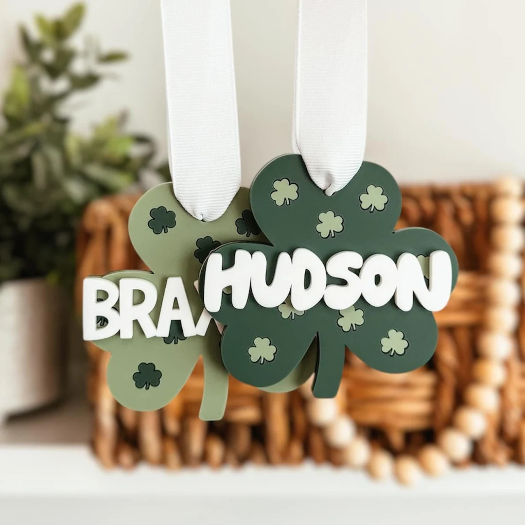 St. Patrick's Day Basket Tag, Personalized St. Patrick's Day Name Tag, Custom Basket Tag, Acrylic... | Etsy (US)