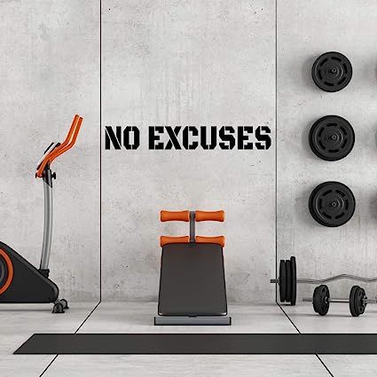 Extra Large Gym Wall Decal | No Excuses Inspirational Wall Sticker Quote | 4 Feet Long | Huge Art... | Amazon (US)
