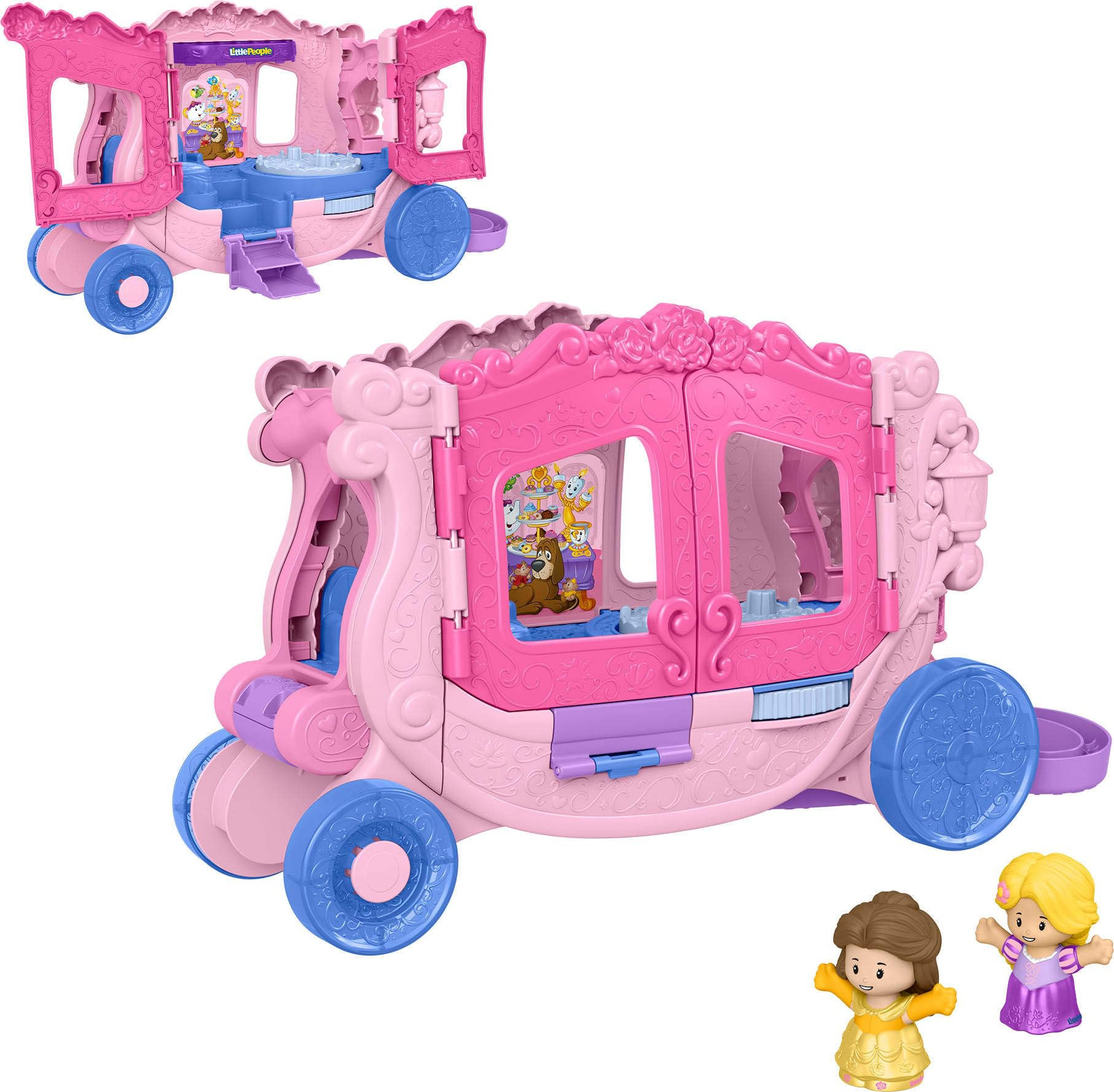 Fisher-Price Little People Toddler Toy Disney Princess Pull-Along Musical Carriage Playset with F... | Amazon (US)