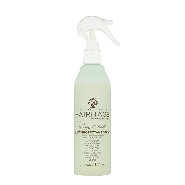Hairitage Play It Cool Argan Oil Heat Protectant Spray | Prevents Hair Damage & Breakage, 6 fl oz | Walmart (US)