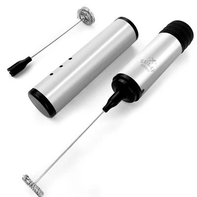 Zulay Kitchen High Powered Handheld Silver Milk Frother and Milk Foamer for Travel | Wayfair North America