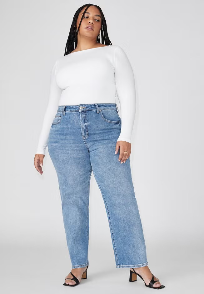 The Naomi Comfort Stretch Straight Jean | Eloquii