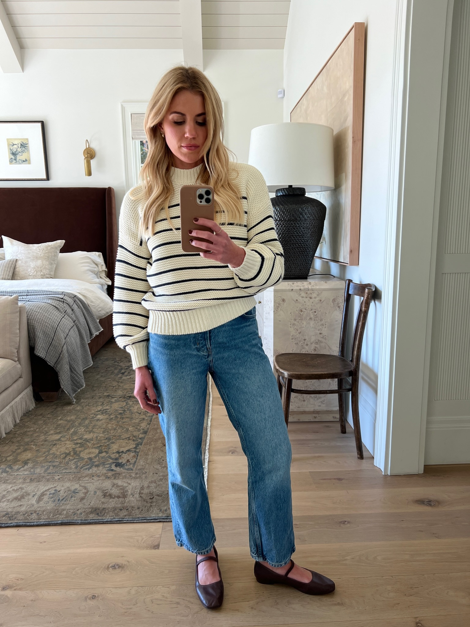 The cutest sweater with buttons down the back.  