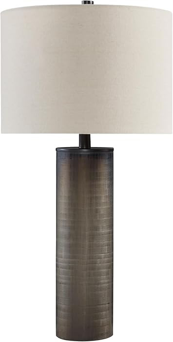 Signature Design by Ashley Dingerly Contemporary 28.25 Inch Glass Table Lamp, Brown & Beige | Amazon (US)