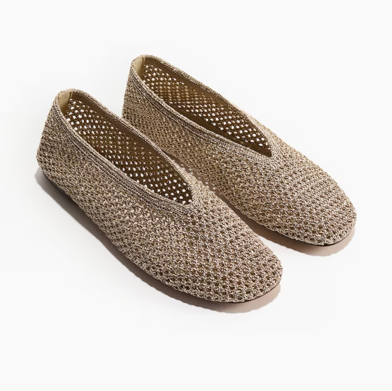 Flat gold braided flats