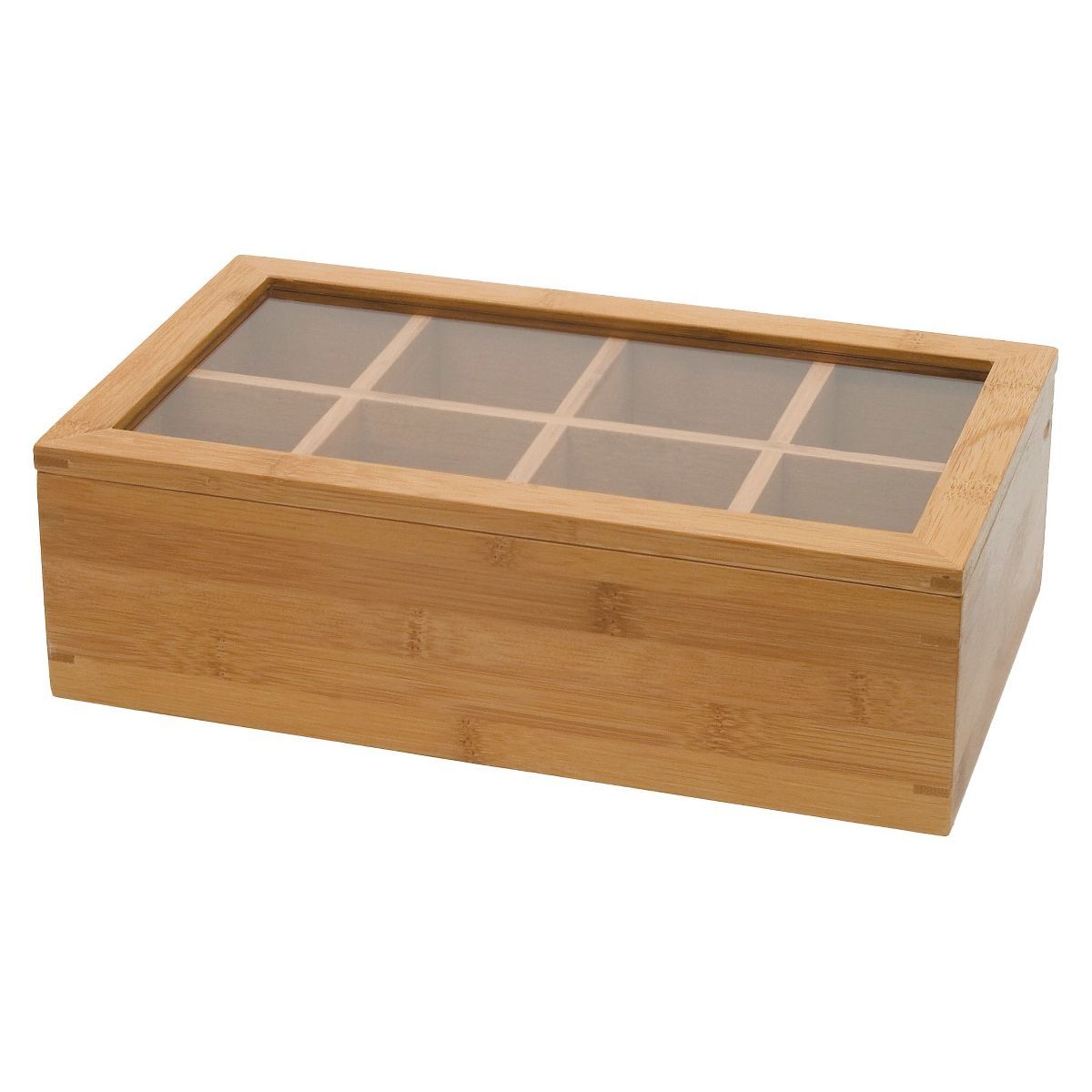 Bamboo 8-Compartment Tea Box with Acrylic and Bamboo Lid - Lipper International | Target