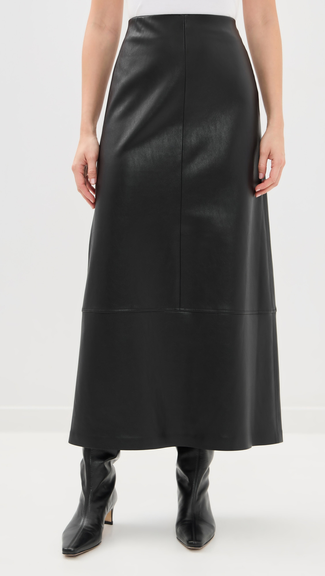 LE BOP Betty Faux Leather Maxi Skirt Black XS | Shopbop