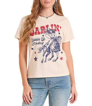 Knit Western Graphic Crew Neck Short Sleeve Tee | Dillard's