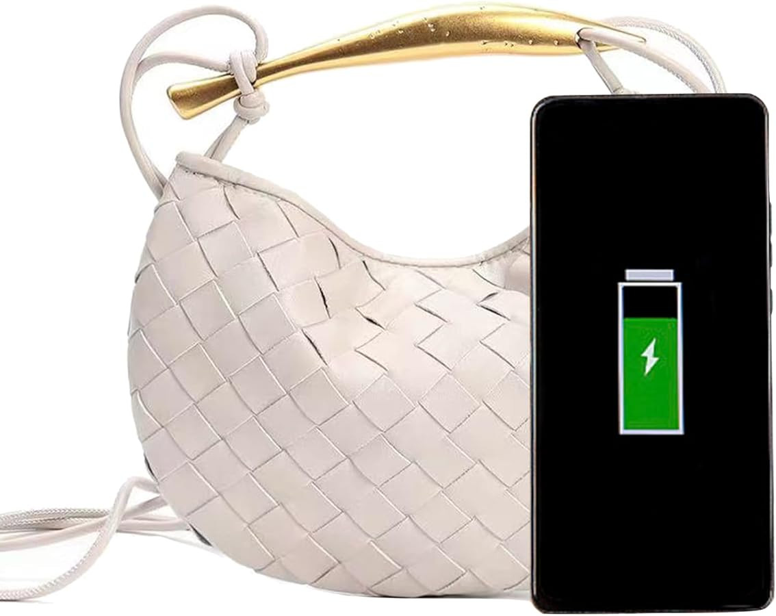 Woven Leather Dumpling Bag Dinner Handbag For Women Purse Hobo Bag Crossbody Shoulder Clutch Even... | Amazon (US)