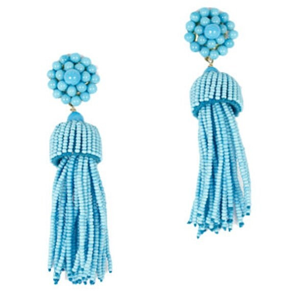 Turquoise Tassel Earrings | Etsy (US)