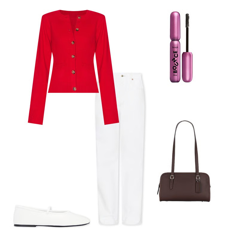 Button Front Knit Cardigan in Chili001 | Revolve Clothing (Global)