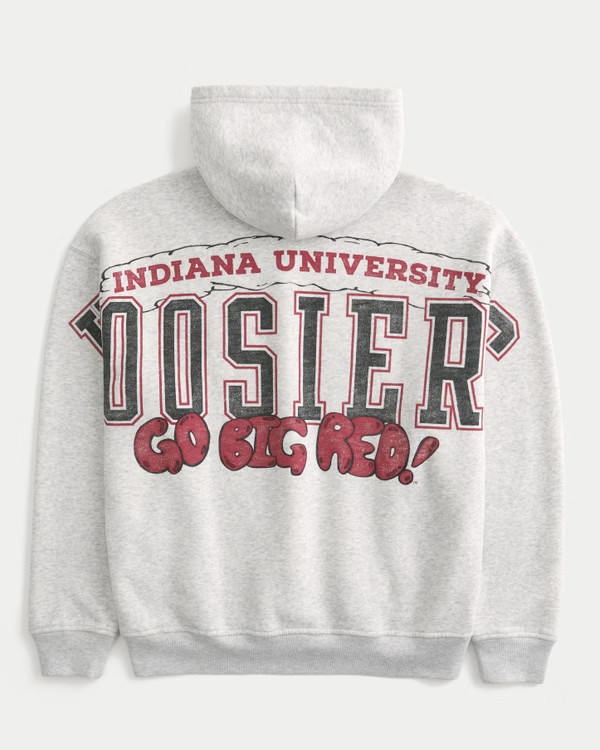 Men's Boxy Indiana University Hoosiers Graphic Hoodie | Men's Graphics Shop | HollisterCo.com | Hollister (US)