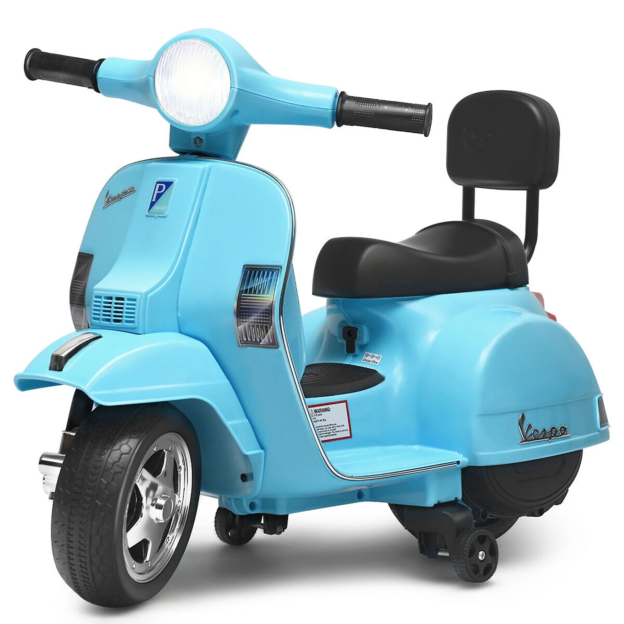 Costway 6V Kids Ride On Vespa Scooter Motorcycle for Toddler w/ Training Wheels Green | Walmart (US)