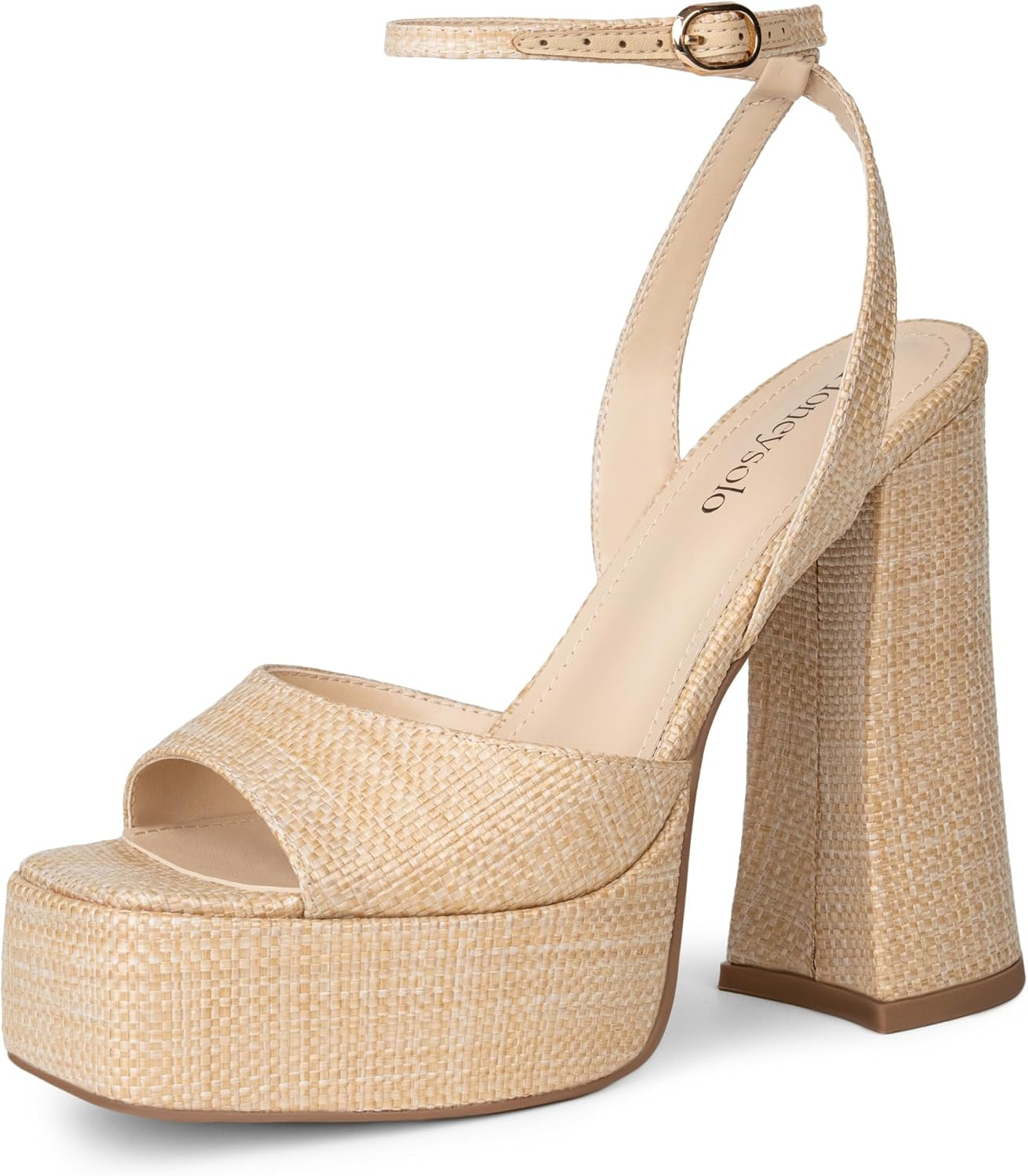 Platform Heels for Women Dressy Square Open Toe Chunky Sandals | Amazon (US)