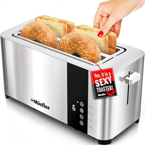 Mueller UltraToast Stainless Steel Toaster 4 Slice \u2013 Extra-Wide 1.6" Slots for Artisan Bread... | Amazon (US)