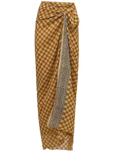 Gimaguas - Sahara printed cotton wrap skirt - Yellow/Multi | Luisaviaroma | Luisaviaroma