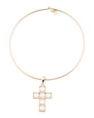 Gold Mother Of Pearl Cross Pendant Necklace | TJ Maxx