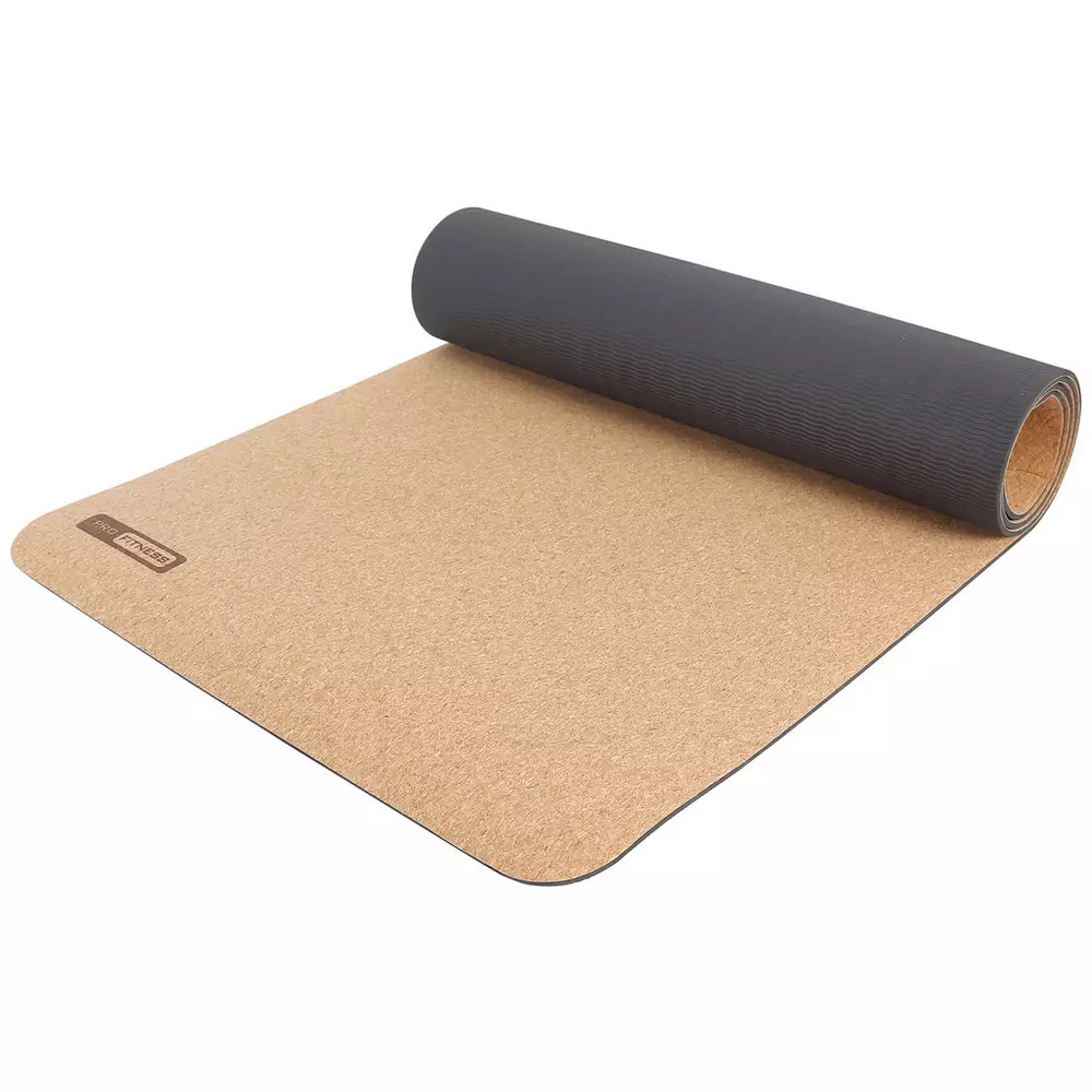 Pro Fitness 5mm Cork & TPE Yoga Exercise Mat & Carry Strap | argos.co.uk