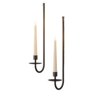 Black Iron Wall Candle Sconce Holder Modern Wall Decor Set of 2 for Living Room Fireplace Wedding | The Home Depot