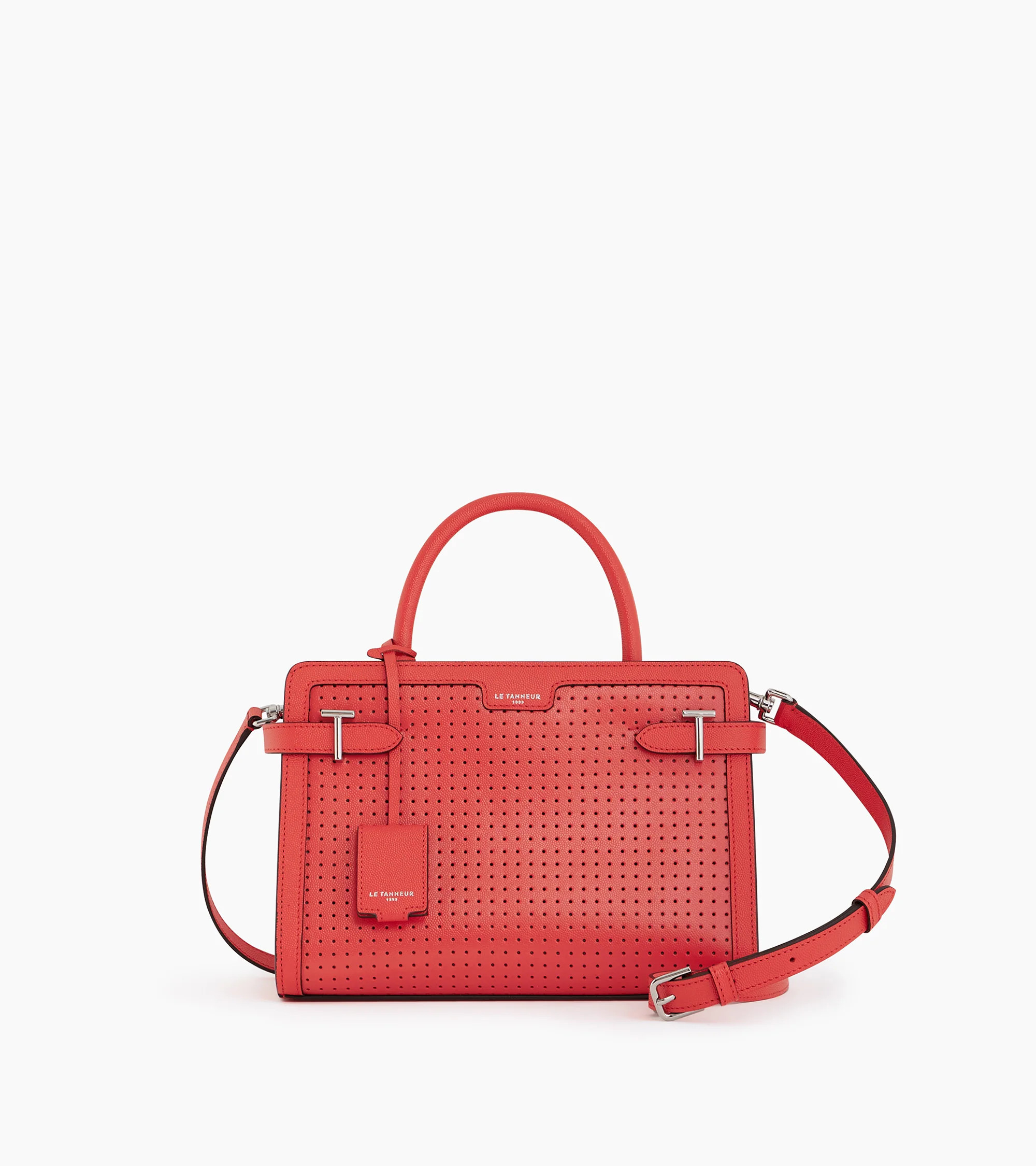 Emilie medium perforated handbag in caviar leather | Le Tanneur