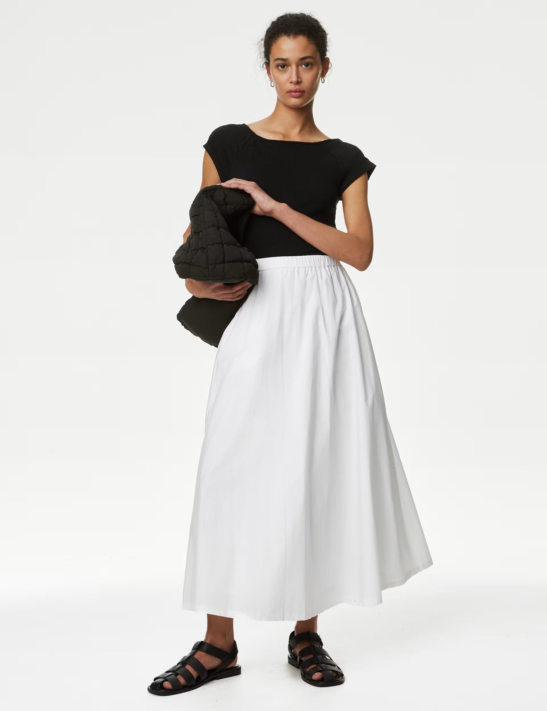 Pure Cotton Midi Skirt | Marks & Spencer (UK)