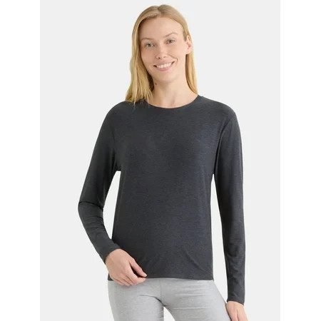 Athletic Works Women's and Women's ButterCore Tee with Long Sleeves, Sizes XS-4X | Walmart (US)