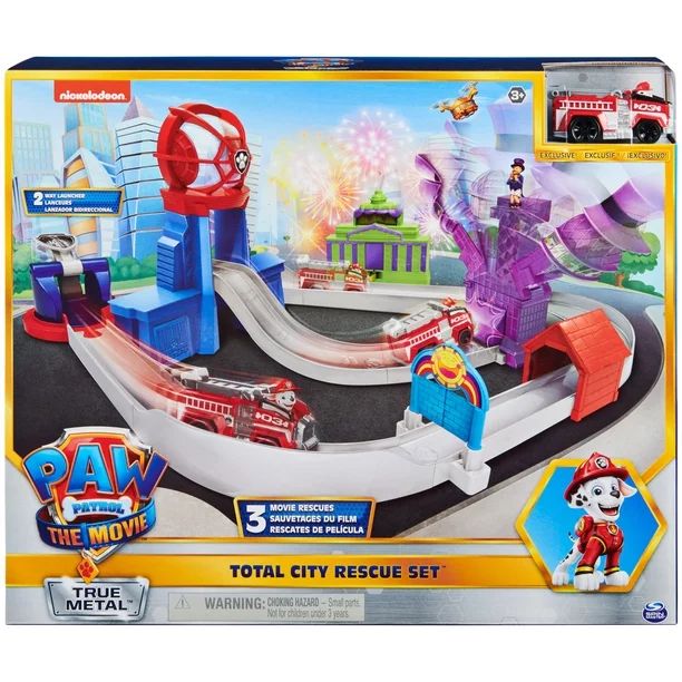 PAW Patrol, True Metal Total City Rescue Vehicle Playset, 1:55 Scale, for Ages 3 and up - Walmart... | Walmart (US)