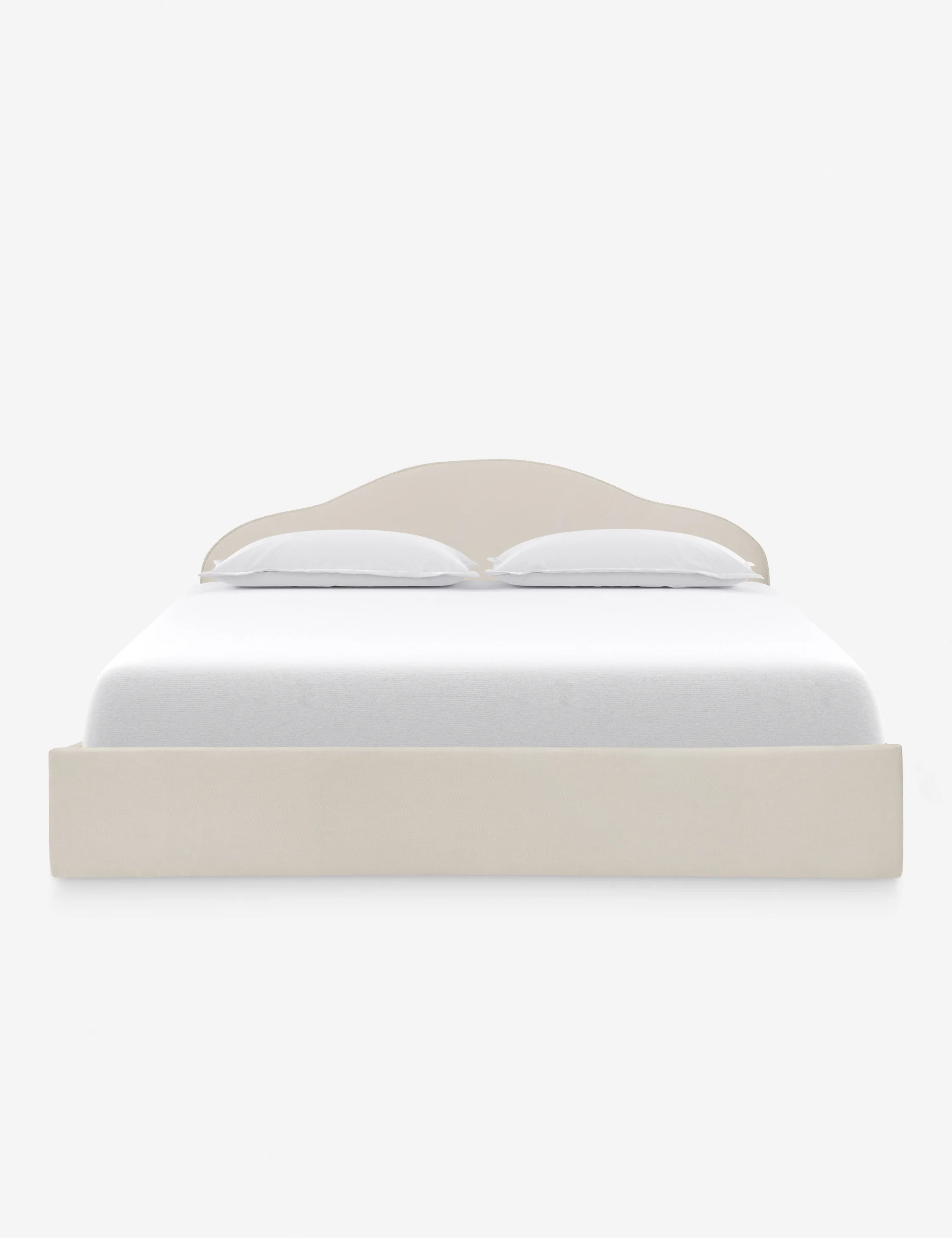 Shara Storage Upholstered Queen Bed, Cream | Lulu and Georgia 