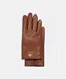 Coach Plaque Leather Tech Gloves | Coach Outlet