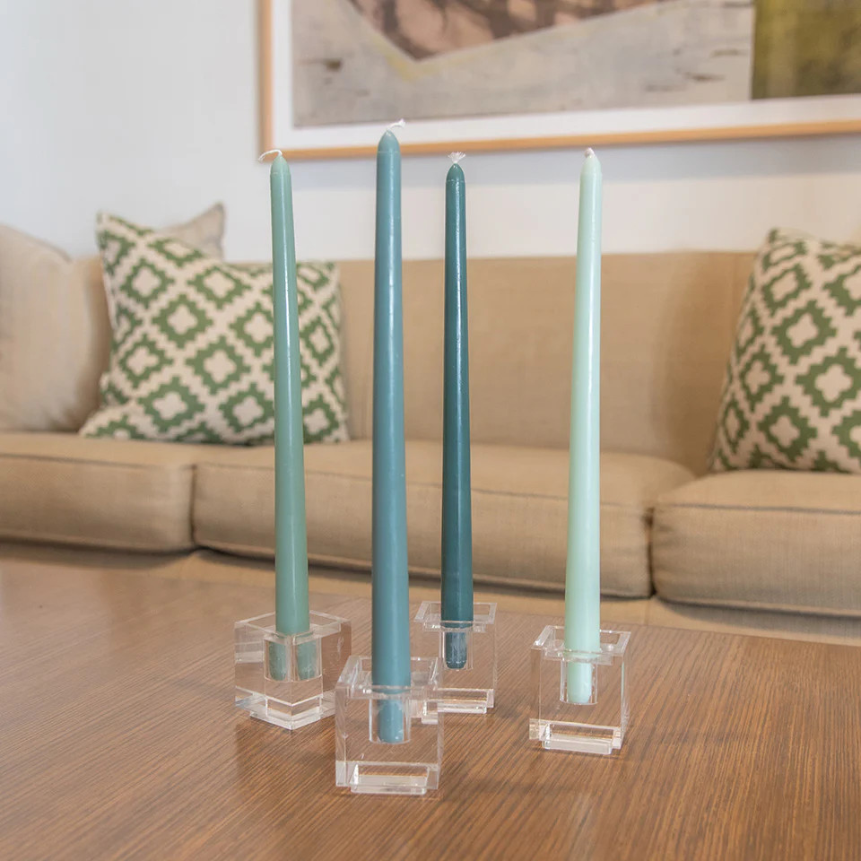 Green Ombre 12" Taper Candles | Fig and Dove