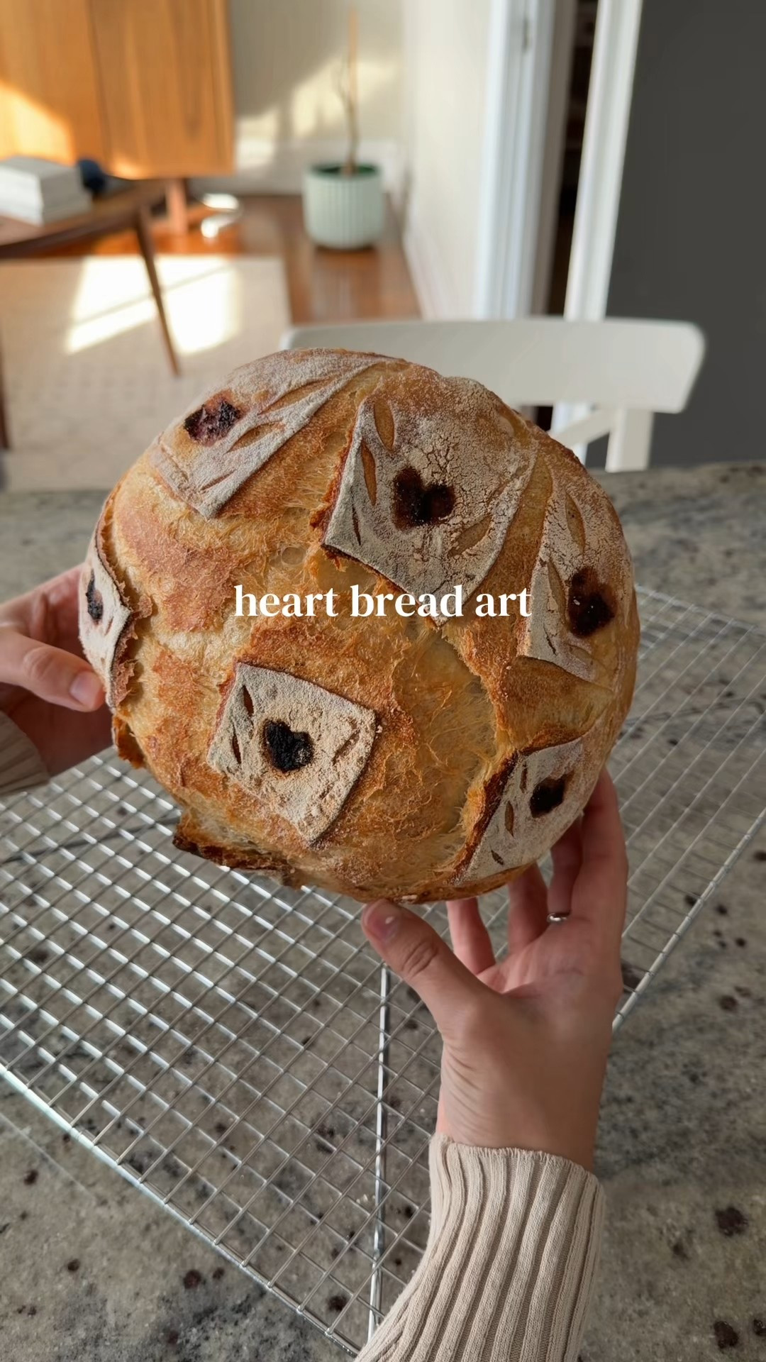 …because fresh bread is ♥️💕💛💌🩷💗

I decided to “paint” my loaf with some crushed up dehydrated strawberries that I turned into a paste with a little bit of water….obviously the red didn’t stay the same colour after baking, but it still do a good job of holding shape! My cooking goal this year is to improve my sourdough scoring & art abilities 🙌

(To ensure it didn’t burn, I cooked my loaf covered with a lid for 80% of the cooking time!)




#sourdoughart #sourdoughscoring #valentinesdaytreats 