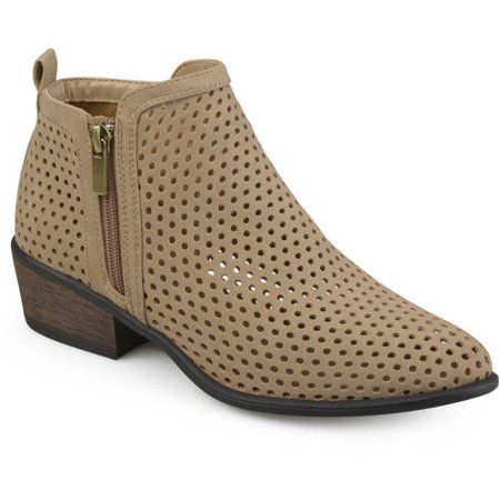 Brinley Co. Womens Laser Cut Side Zip Booties | Walmart (US)