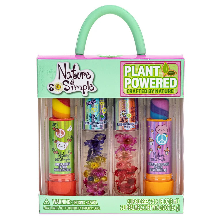 Nature So Simple, 4 Pack, Floral Lip Glosses Set, Made from Non-toxic Naturally Derived Ingredien... | Walmart (US)