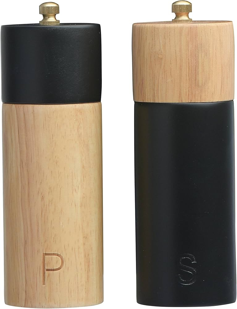 Bloomingville Two-Tone Rubber Sakt Salt and Pepper Mills, Black | Amazon (US)