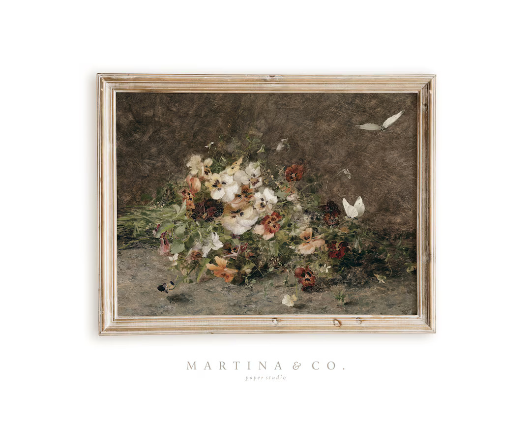 Earthy Blooms | Vintage Painting | Digital PRINTABLE Wall Art | Etsy (CAD)