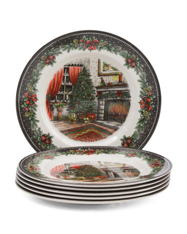 6pk Christmas Morning Dinner Plates | TJ Maxx